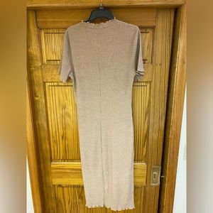 Tan body con dress ribbed